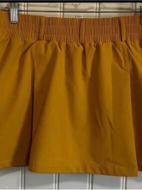Elastic Waist Mini Skirt in Warm Mustard